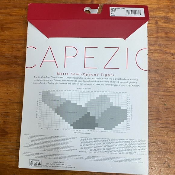 NWT Capezio Transition Tights 1816 size L/XL Light Suntan - Picture 2 of 6